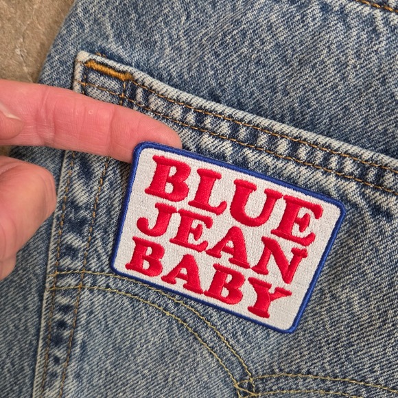 Levi's 555 Jeans W36‎ L30 Custom Patches Light Wash Denim Menswear - Picture 11 of 11